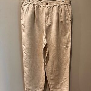 Madewell Linen Stretch Wide-Leg Crop Pants Size L